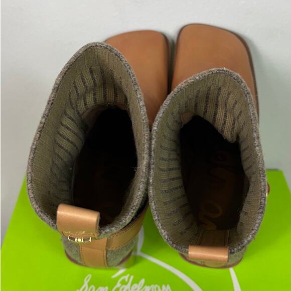 New Sam Edelmam Marci Bootie in LT Cuoio /Knit Women's Size 6.5 - Picture 7 of 10
